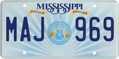 MS license plate MAJ969