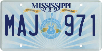 MS license plate MAJ971