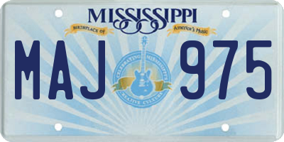 MS license plate MAJ975
