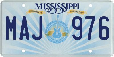 MS license plate MAJ976