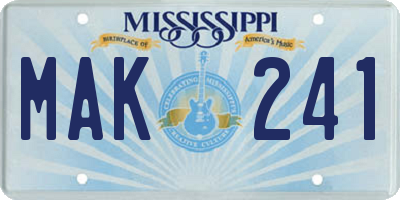 MS license plate MAK241