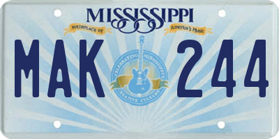 MS license plate MAK244