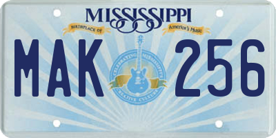 MS license plate MAK256