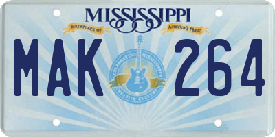 MS license plate MAK264