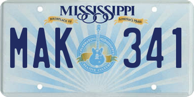 MS license plate MAK341
