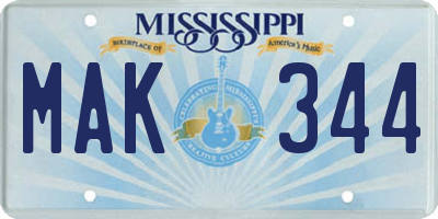 MS license plate MAK344