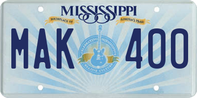 MS license plate MAK400