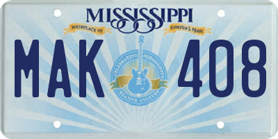MS license plate MAK408