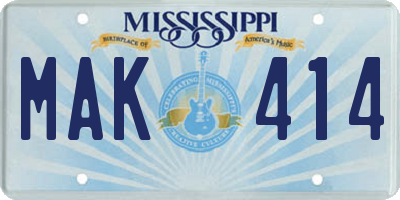 MS license plate MAK414