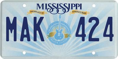 MS license plate MAK424