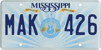 MS license plate MAK426