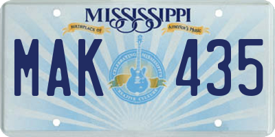 MS license plate MAK435