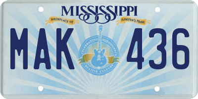 MS license plate MAK436