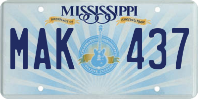 MS license plate MAK437