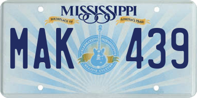 MS license plate MAK439