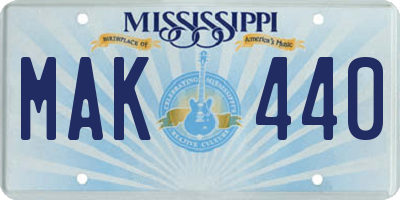 MS license plate MAK440