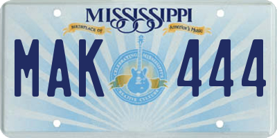 MS license plate MAK444
