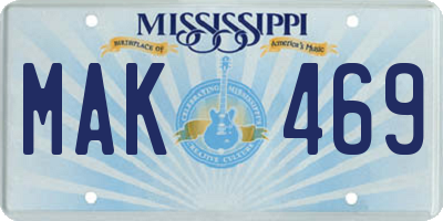 MS license plate MAK469