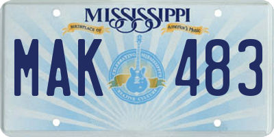 MS license plate MAK483
