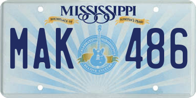 MS license plate MAK486