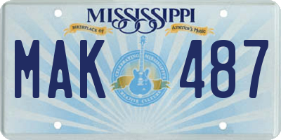MS license plate MAK487