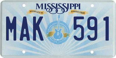 MS license plate MAK591