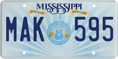 MS license plate MAK595