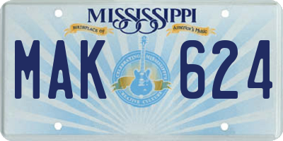 MS license plate MAK624