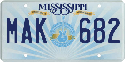 MS license plate MAK682