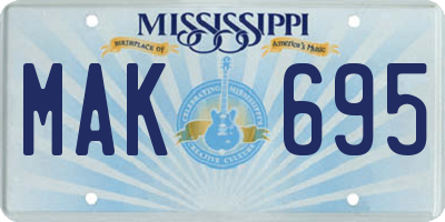 MS license plate MAK695