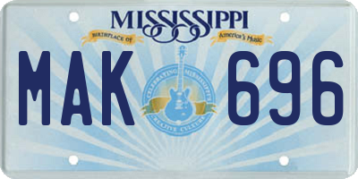 MS license plate MAK696