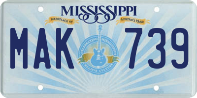 MS license plate MAK739