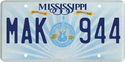 MS license plate MAK944