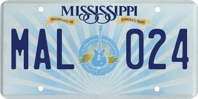 MS license plate MAL024