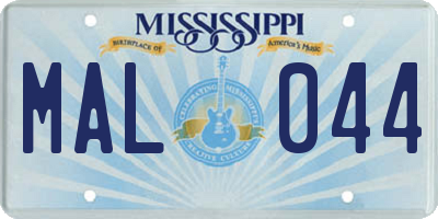MS license plate MAL044