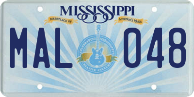 MS license plate MAL048