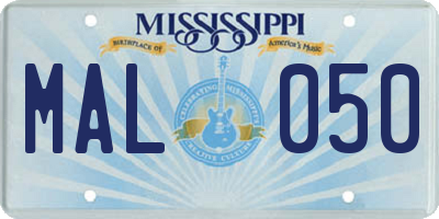 MS license plate MAL050