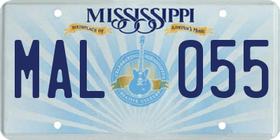 MS license plate MAL055