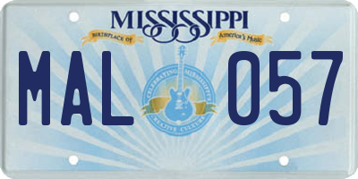 MS license plate MAL057