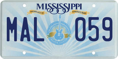 MS license plate MAL059