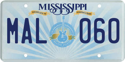 MS license plate MAL060
