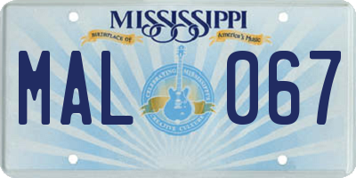 MS license plate MAL067