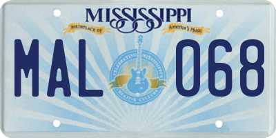 MS license plate MAL068