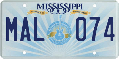 MS license plate MAL074