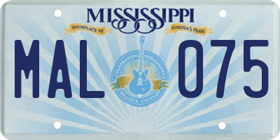 MS license plate MAL075