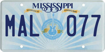 MS license plate MAL077