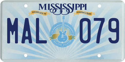 MS license plate MAL079