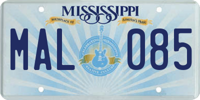 MS license plate MAL085