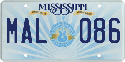 MS license plate MAL086