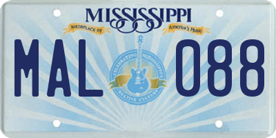 MS license plate MAL088